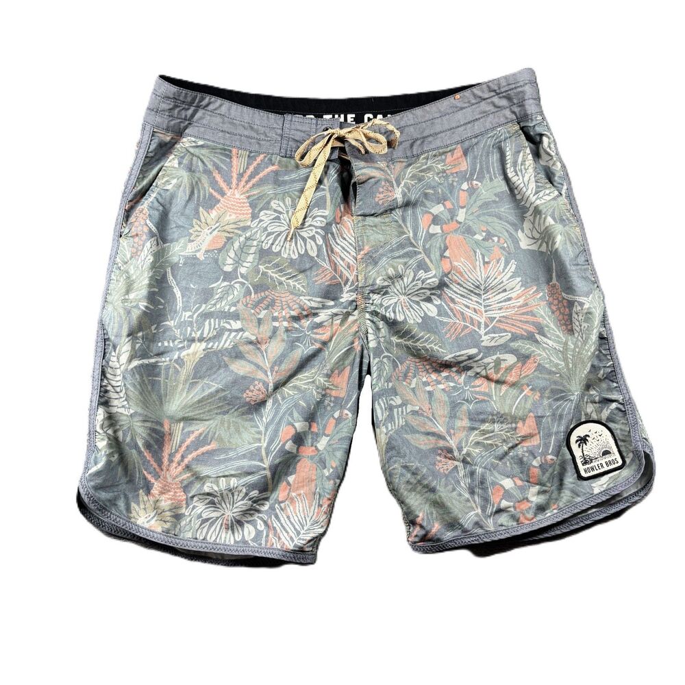 Howler Brothers Bros Men Stretch Bruja Boardshorts Tropical Coastal 34 M276